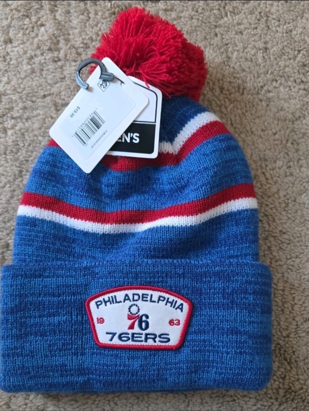 Philadelphia 76ers Beanie Knit Pom Hat Authentic NBA Licensed Fan Favorite